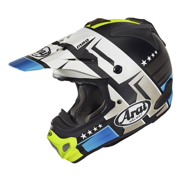 Arai MX-V Helmet Combat White/Black/Blue Gloss