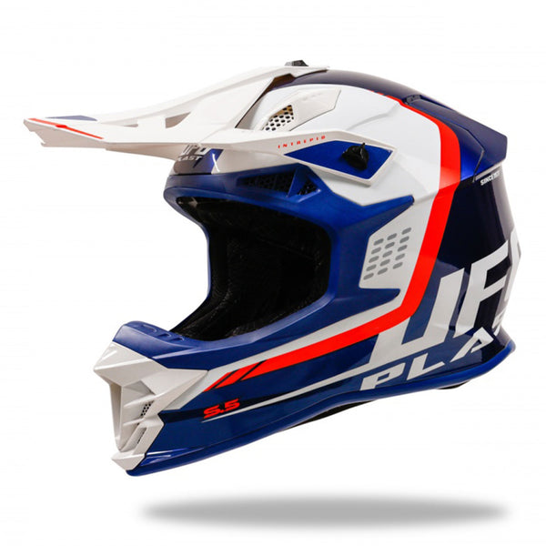 UFO Intrepid Motocross Helmet Blue/White Gloss
