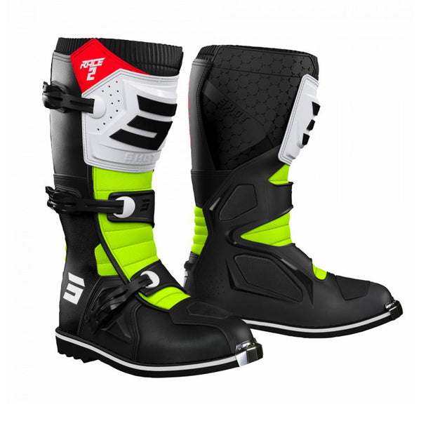 Shot Race 2 Black/ Red/ White/ Neon Yellow Boots