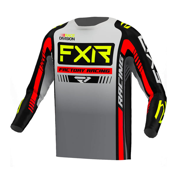 FXR Youth Clutch Pro MX Jersey Grey/Black/Hi-vis