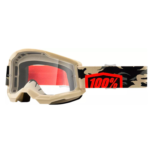 100% Maschera da cross Strata 2 Kombat Lente Trasparente