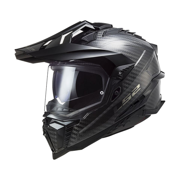 LS2 Explorer Carbon Helmet Solid Black Gloss