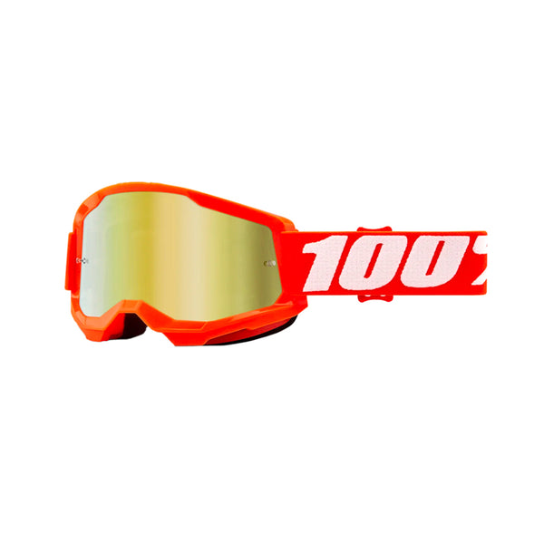 100% Maschera da cross Strata 2 Orange lente a specchio