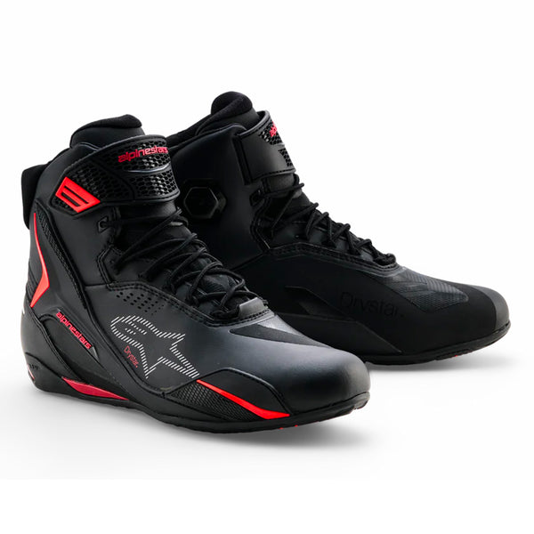 Alpinestars Faster-4 Drystar Shoes Black/Rio Red/Red Fluo