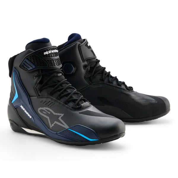 Alpinestars Faster-4 Drystar Shoes Black/Night Navy/Cyan