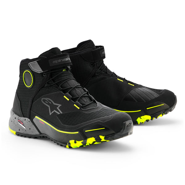 Alpinestars CR-X Drystar Riding Shoes Black/Dark Grey/Yellow Fluo