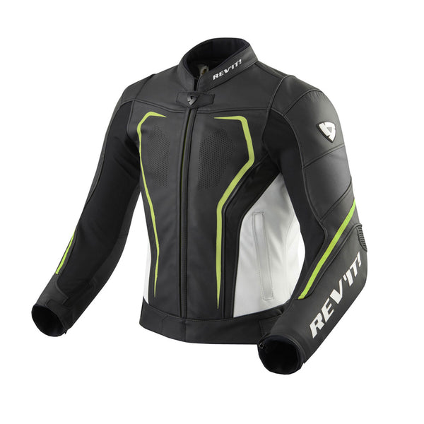 Rev'It Vertex GT Leather Jacket Black/Neon Yellow