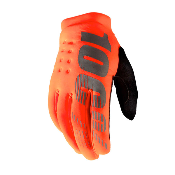 100% Brisker Gloves Black/ Fluo Orange