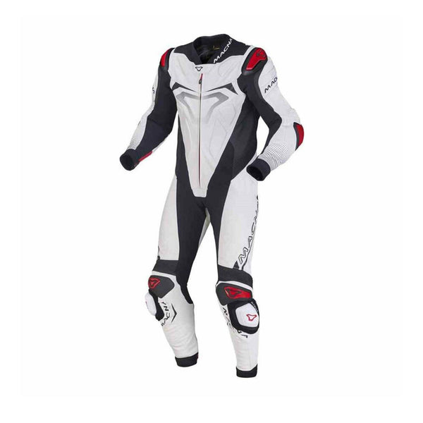 Macna Voltage 1 Piece Leather Suit White/Black/Red