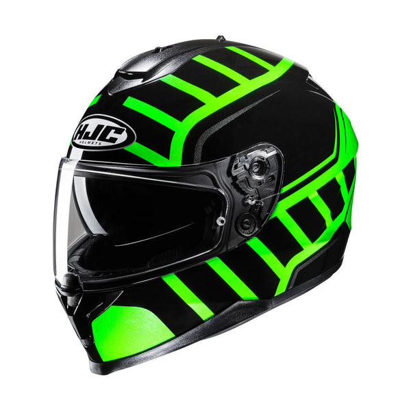 HJC C70N Helmet Holt MC4H Black/Green Gloss