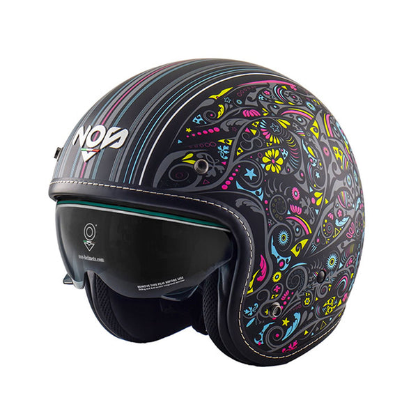 Nos NS-1 Helmet Freedom Black/Pink/Yellow Fluo Matt