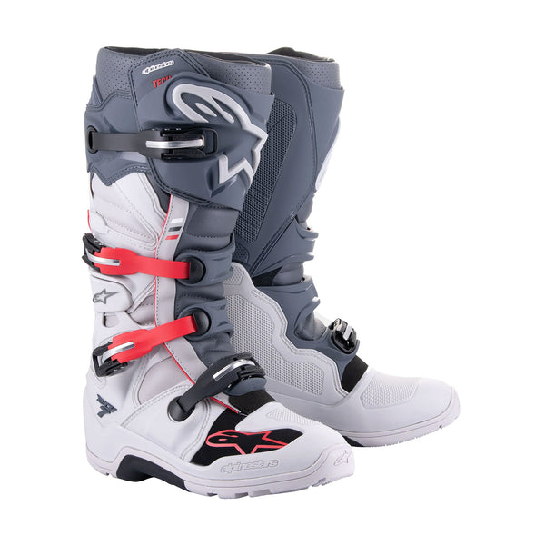 Alpinestars Tech 7 Enduro Boots Light Gray/ Dark Gray/ Bright Red