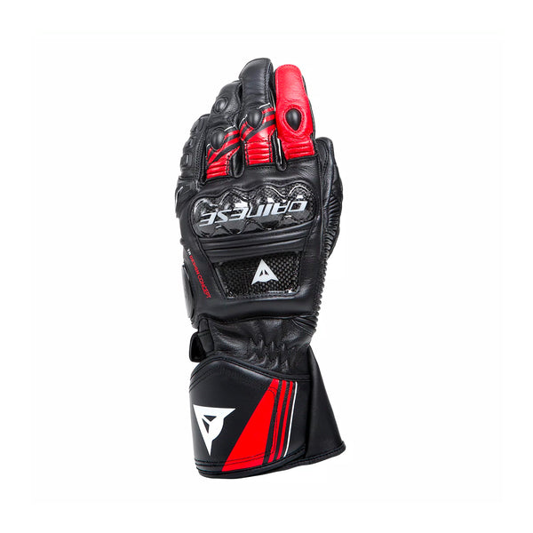 Dainese Druid 4 Leather Gloves Black/Lava Red/White