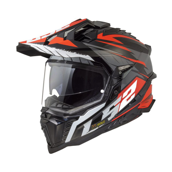 LS2 Explorer Helmet Spire Black/ Titanium/ Red