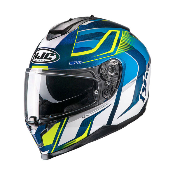 HJC C70 Helmet Lantic MC3H White/Blue/Yellow Fluo Gloss