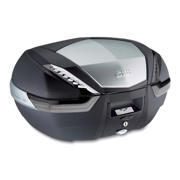 Givi V47NT Bauletto 47lt Monokey Nero con Finitura in Alluminio e Catadiottri Fumè