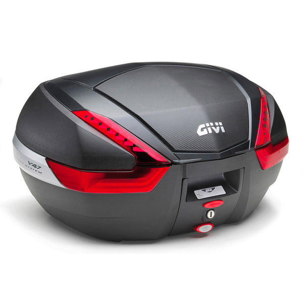 Givi V47NN Bauletto 47lt Con Inserto Carbon Look e Catadriotti Rossi