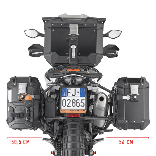 Givi PLO7717CAM Portavaligie laterale specifico PL ONE-FIT configurato per valigie MONOKEY® CAM-SIDE Trekker Outback (KTM)