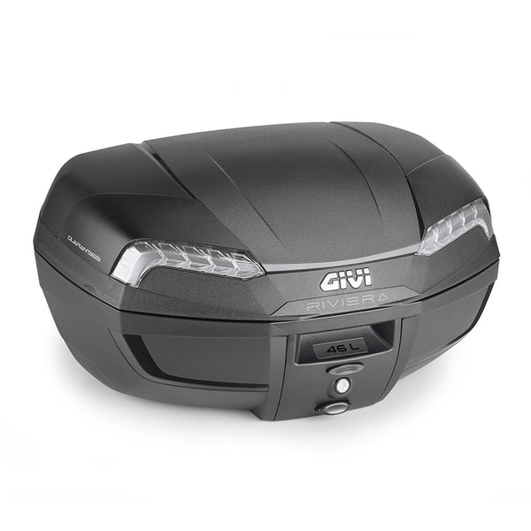 Givi E46NT2 RIVIERA Bauletto Monolock 46 lt. nero con inserti neri e catadiottri fumè