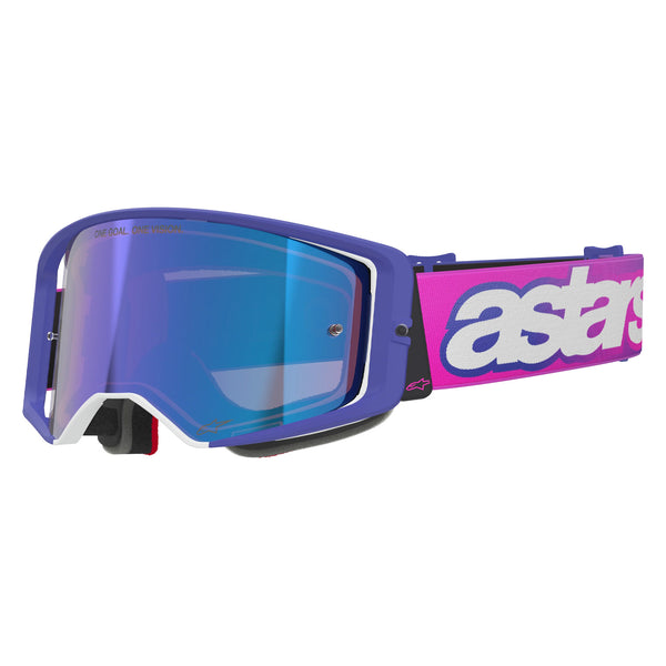 Alpinestars Supertech Vision Vista Goggle Purple/Fluo Pink Mirror Blue
