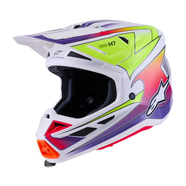 Alpinestars S-M7 Fuse Helmet ECE06 White/Yellow Fluo/Violet