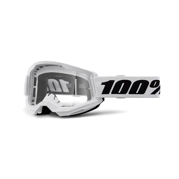 100% Maschera da cross Strata 2 White lente a trasparente