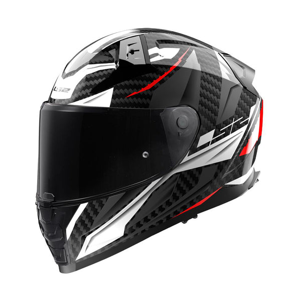 LS2 Vector II Carbon Helmet Savage Gloss White/ Red/ Grey