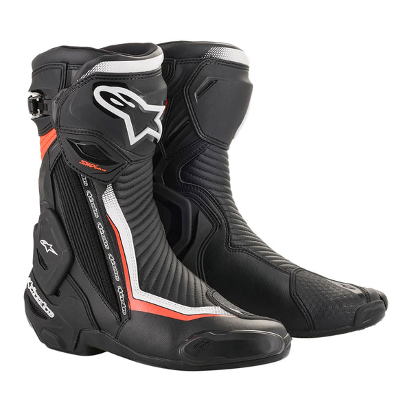 Alpinestars SMX Plus V2 Boots Black/ White/ Red Fluo