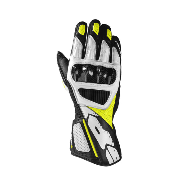 Spidi STR-4 Vent Leather Gloves Black/Yellow Fluo/White
