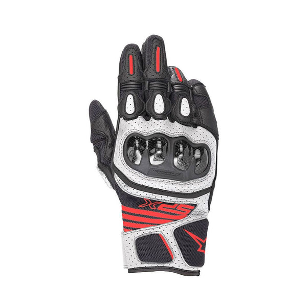 Alpinestars Spx Air Carbon V2 Gloves Black/White/Red Fluo