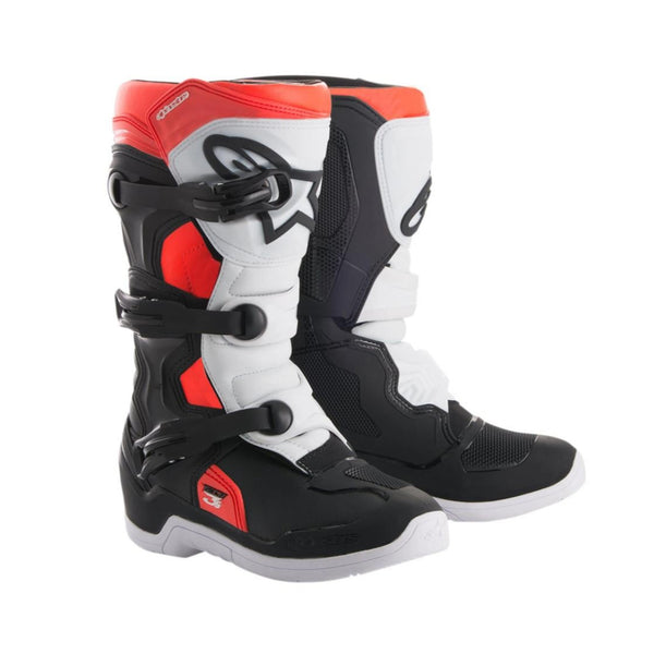 Alpinestars Tech 3 S Youth Boots Black/White/Red Fluo
