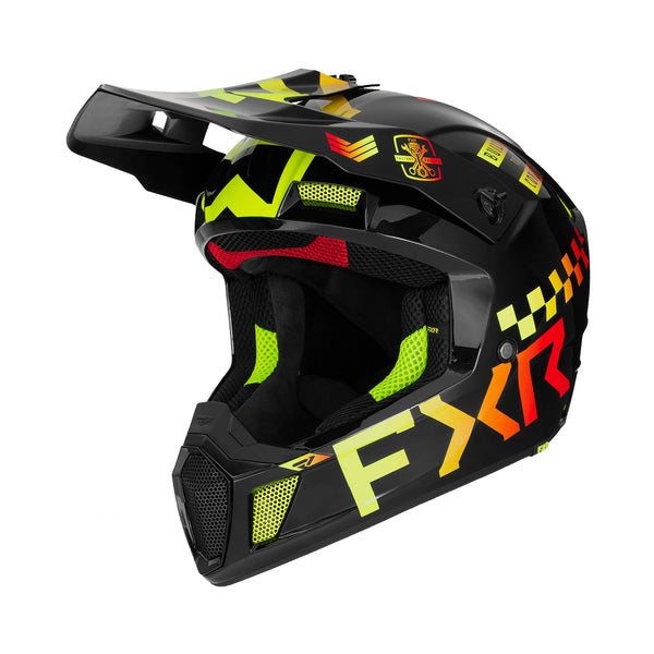 FXR Clutch Helmet Gladiator Ignition Red/Yellow Fluo Matt