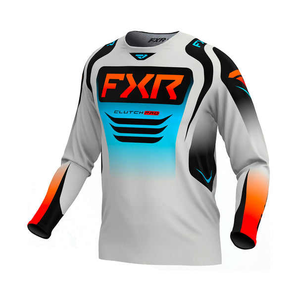 FXR Clutch Pro MX Jersey Grey/Sky/Orange