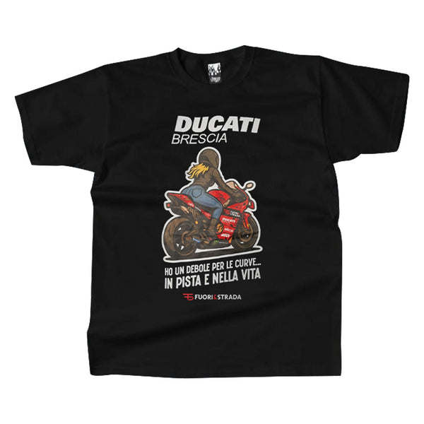 T-Shirt Fuori&Strada Evento Ducati 2025 "Debole per le curve"