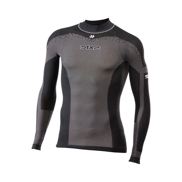 SIXS Maglia Leggera Maniche Lunghe con Lupetto Black Carbon