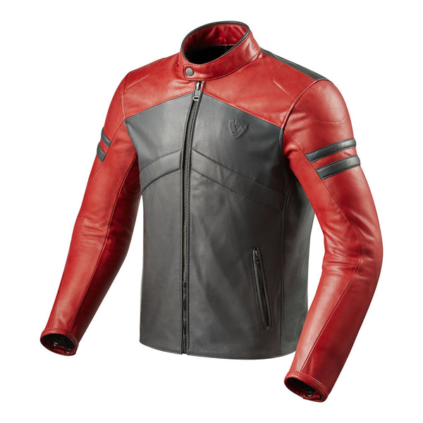 Rev'It Prometheus Leather Jacket Black/Light Grey/Red