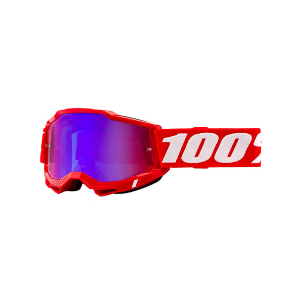 100% Maschera da cross Accuri 2 Red lente a specchio Rosso/ Blu