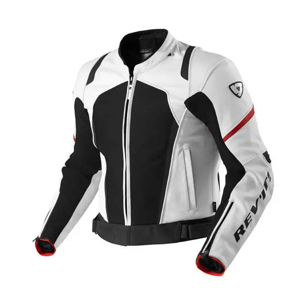 Rev'It Galactic Leather Jacket White/Red