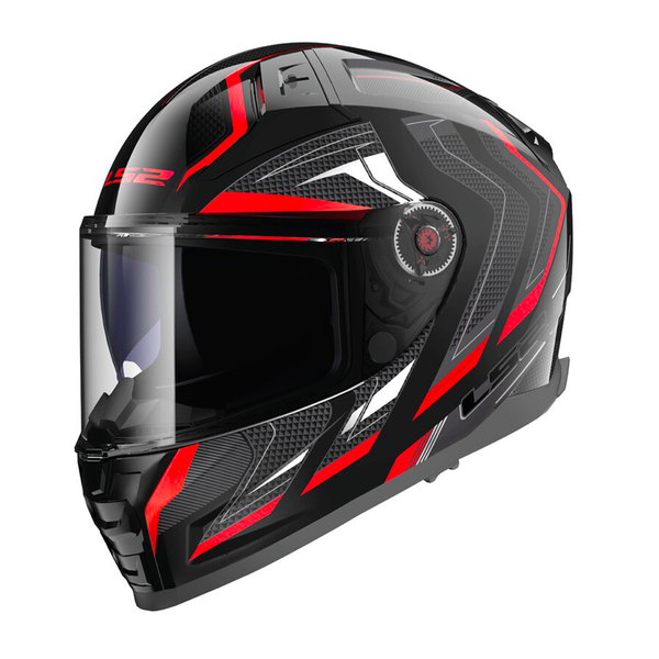 LS2 Vector II Helmet Alizer Gloss Black/ White/ Red