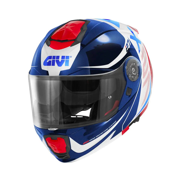 Givi Flip Up Helmet X27 Dimension/White/Blue/Red Gloss