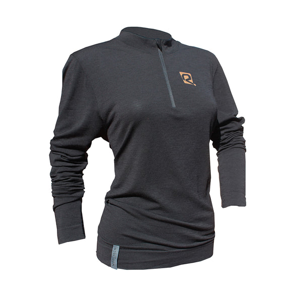 Riday Maglia Manica Lunga Zip Termica Wooltech Lady Black