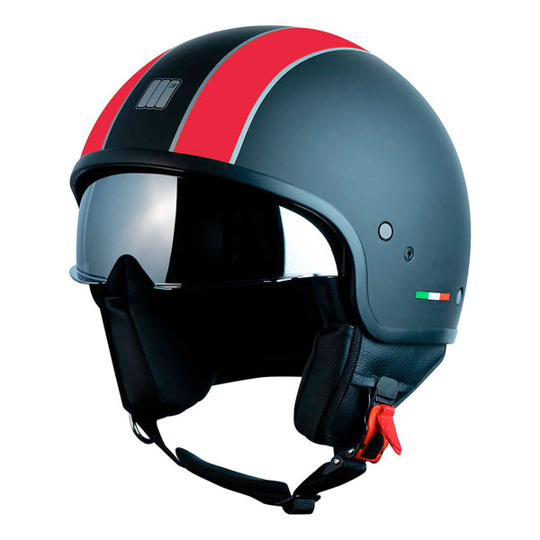 Motocubo Spider Helmet Black/Red Matt