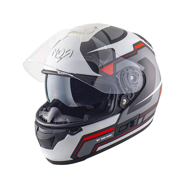 Nos NS-7F Helmet Alias White/Red/Grey Matt