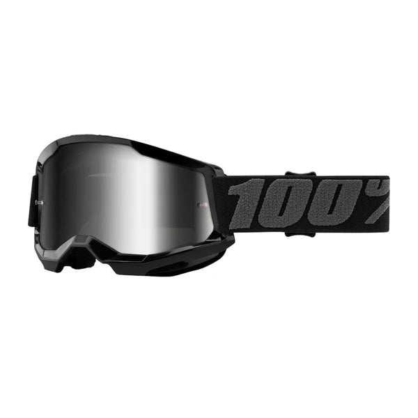 100% Maschera da cross Junior Strata 2 Black lente a specchio