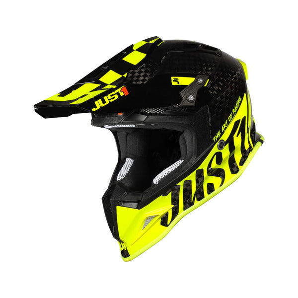 Just1 J12 Pro Racer Fluo Yellow Carbon - Gloss
