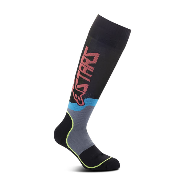 Alpinestars MX Plus-2 Socks Black/ Fluo Yellow/ Coral