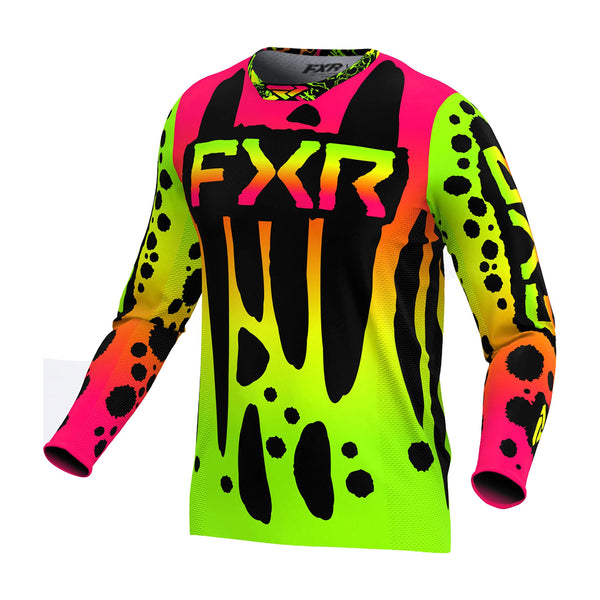 FXR Podium MX Jersey Frogger Yellow Fluo/Pink