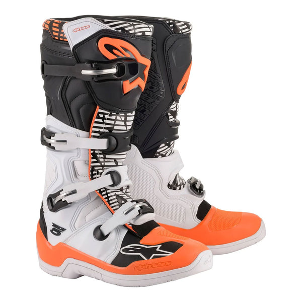 Alpinestars Tech 5 Boots White/ Black/ Orange Fluo