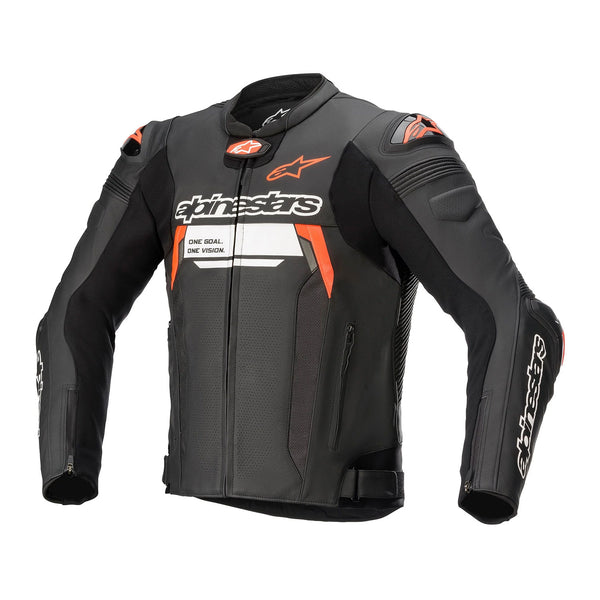 Alpinestars Missile V2 Ignition Leather Jacket Black/ Red Fluo