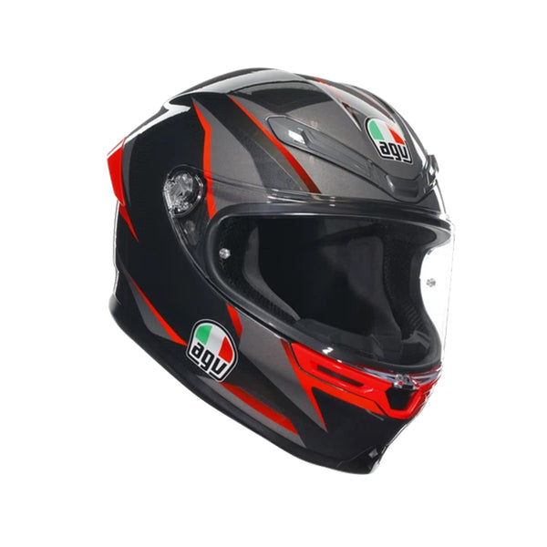 Agv K6 S E22.06 Helmet Slashcut Black/Grey/Red Gloss